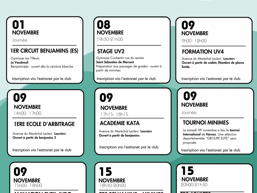 Image de l'actu 'LES EVENEMENTS DU MOIS DE NOVEMBRE ..'