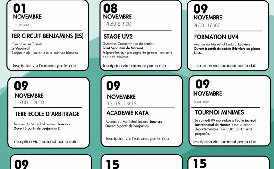 LES EVENEMENTS DU MOIS DE NOVEMBRE ..